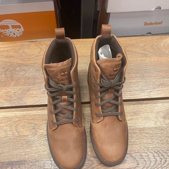 TIMBERLAND WOMEN'S VERONA SQUARE MID LACE BOOT MEDIUM BROWN FULL GR A42N8-EM4 - Picture 5 of 7